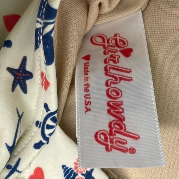 Girl Howdy bikini top only sz 8 retro vintage pinup style sailing print - Picture 6 of 9